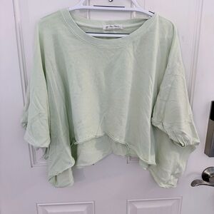 We The Free Crop Top M | Light Green Oversized